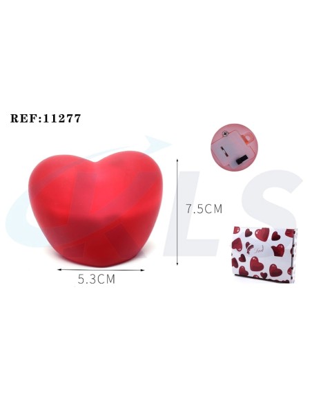 CORAZON PLASTICO CON BASE  LED