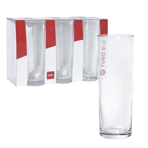 COK VASO TUBO 31 cl(SET 6 UNIDADES)