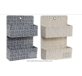 CESTA LIENZO METAL 25X9X37 2 CESTAS 2 SURT.