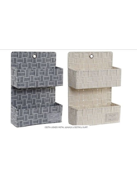 CESTA LIENZO METAL 25X9X37 2 CESTAS 2 SURT. CESTA LIENZO METAL 25X9X37 2 CESTAS 2 SURT.