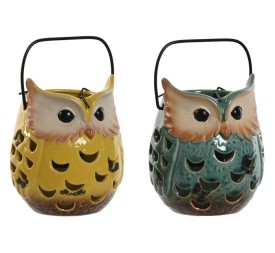 FAROLA PORCELANA METAL 12X12X15 BUHO 2 SURT.