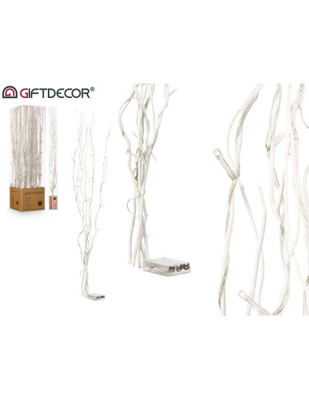 RAMILLETE VARAS BLANCO 30 LEDS 90CM