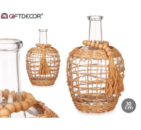 BOTELLA CRISTAL 30CM MIMBRE