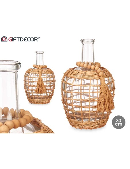 BOTELLA CRISTAL 30CM MIMBRE