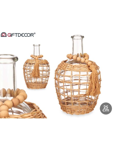 BOTELLA CRISTAL 25CM MIMBRE