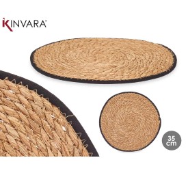 SALVAMANTEL ESPARTO BORDE TELA NEGRO 35CM