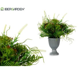 COPA PLASTICO CLASICA CON PLANTAS VERDE 34x34x39,5