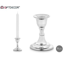 CANDELABRO SENCILLO PLATEADO 9CM