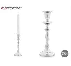 CANDELABRO MEDIANO PLATEADO 20CM