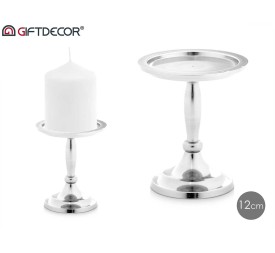 CANDELABRO PEANA MED PLATEADO 12CM