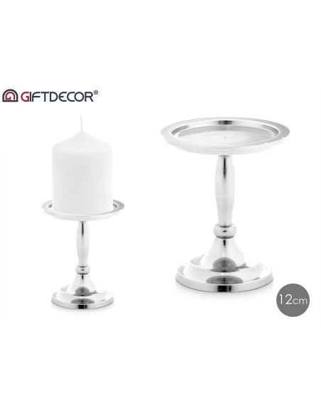 CANDELABRO PEANA MED PLATEADO 12CM