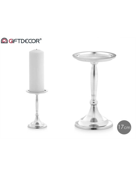 CANDELABRO PEANA GRD PLATEADO 17CM