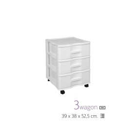 LOTE 3 CAJONERAS WAGON C/Ruedas BLANCO