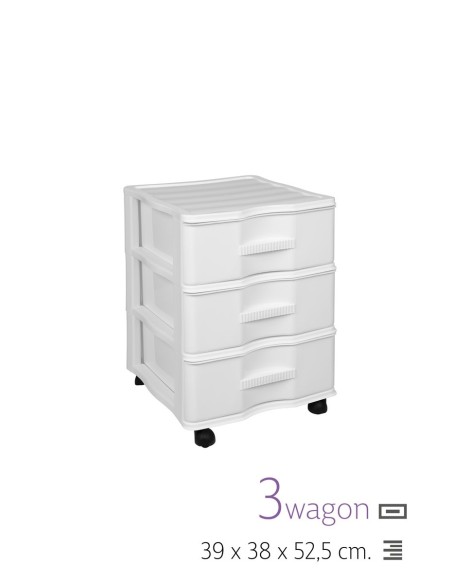 LOTE 3 CAJONERAS WAGON C/Ruedas BLANCO LOTE 3 CAJONERAS WAGON C/Ruedas BLANCO