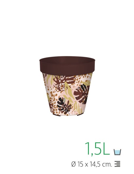 MACETA LISA 15 CM IML ANIMAL PRINT FLORAL