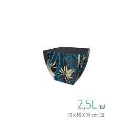 MACETA CUADRADA 16 CM IML SELVA GOLD