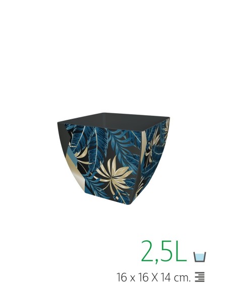 MACETA CUADRADA 16 CM IML SELVA GOLD