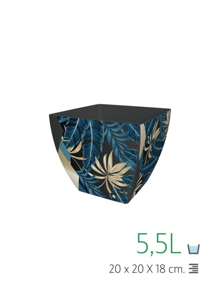 MACETA CUADRADA 20 CM IML SELVA GOLD