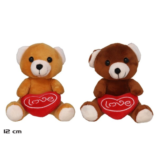 OSITO PELUCHE CORAZON 12 CM 2 SURTIDOS