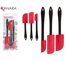 SET 3 ESPATULAS NEGRO ROJO