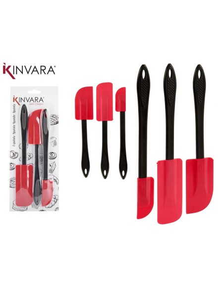 SET 3 ESPATULAS NEGRO ROJO