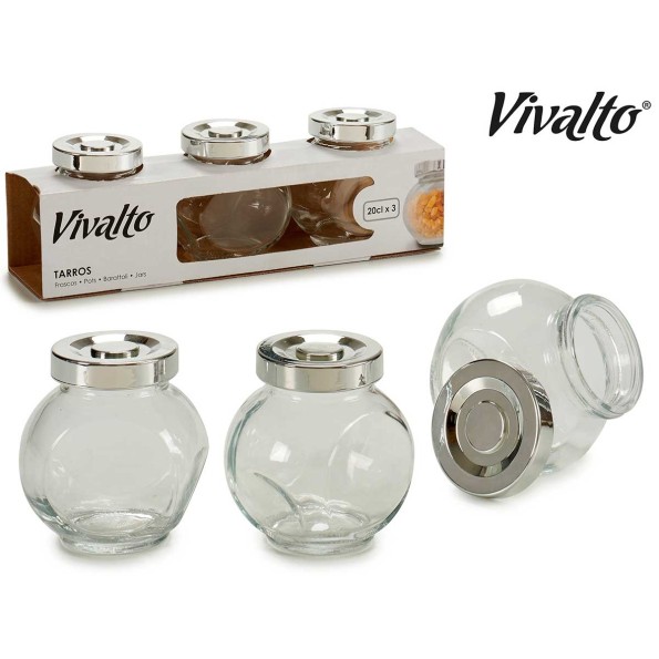 SET 3 BOTES VIDRIO 200ML