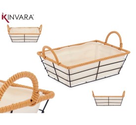 CESTA ASAS METAL RECTANGULAR 19x30,3 x14 cm.