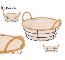 CESTA ASAS METAL REDONDA 23x26,5x13,5 cm.