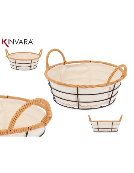 CESTA ASAS METAL REDONDA 23x26,5x13,5 cm.