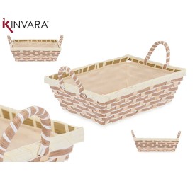 CESTA ASAS TRENZADO RECTANGULAR 19x30,5x13 cm.