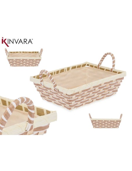 CESTA ASAS TRENZADO RECTANGULAR 19x30,5x13 cm.