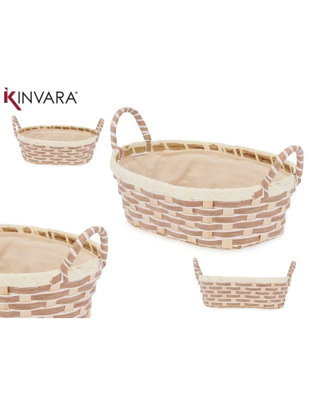 CESTA ASAS TRENZADO OVALADA 21 x 30 x 14 cm.