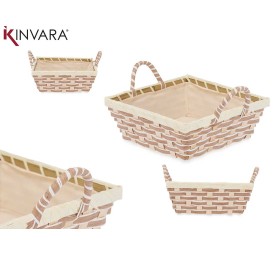 CESTA ASAS TRENZADO CUADRADA 21x27x13 cm.