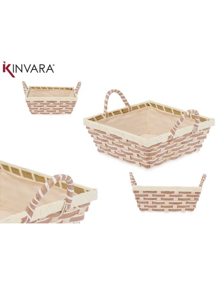 CESTA ASAS TRENZADO CUADRADA 21x27x13 cm.