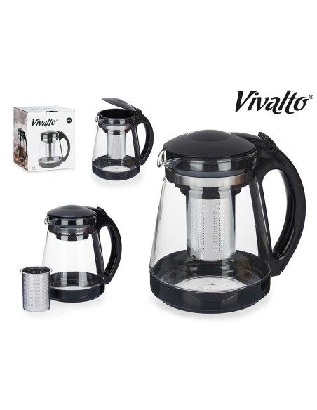 JARRA TETERA 1,8L NEGRA 14,5 x 20 x 19,5 cm.