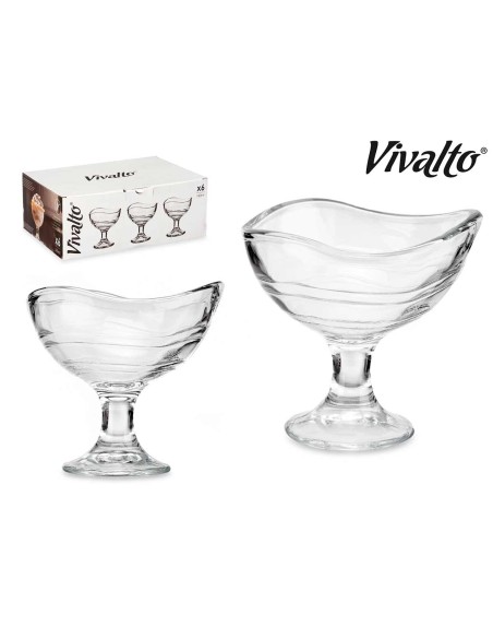 COPA VIDRIO HELADO CON PIE RAYAS180ML (1Unid)