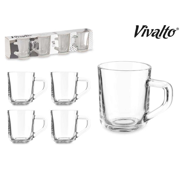 TAZAS VIDRIO CAFE CON ASA 80ML (1 Unidad)