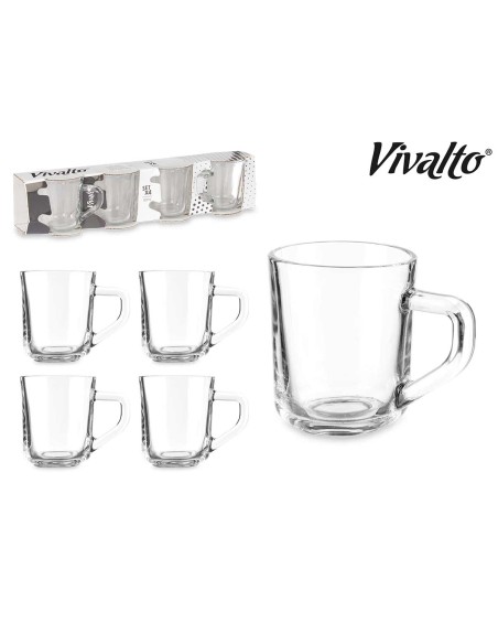 TAZAS VIDRIO CAFE CON ASA 80ML (1 Unidad)