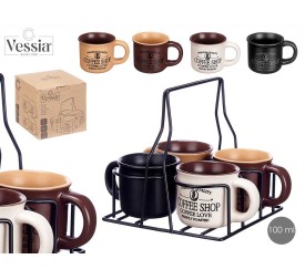 SET 4 TAZAS CAFE 100 ML ASA SURT 4 COLORES