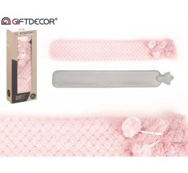 BOLSA AGUA LARGA 2L FUNDA PELO ROSA