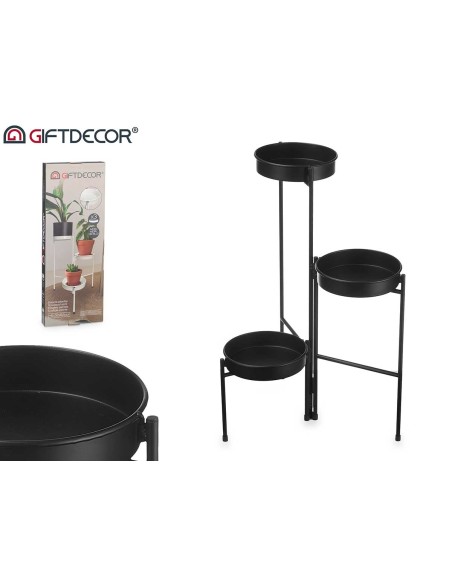 ESTANTE TRES ALTURAS NEGRA 32x46x61,5 cm.