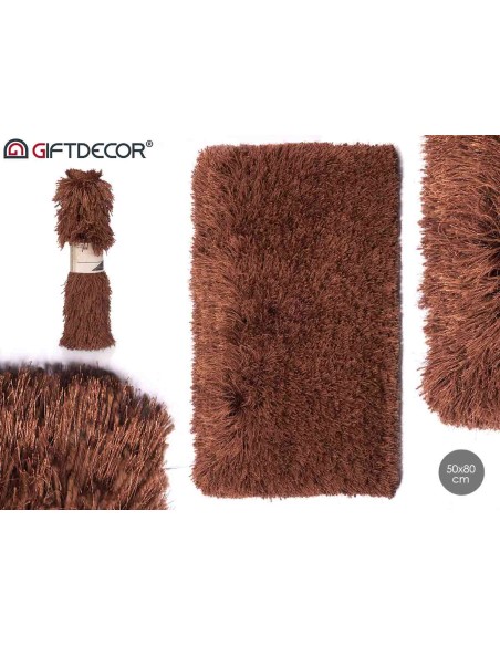 ALFOMBRA PELO MARRON 50X80CM