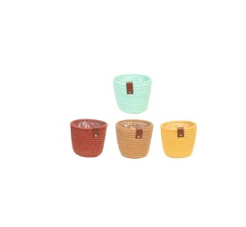 MACETERO CUERDA COLOR PLASTICO 14x14x13 cm.