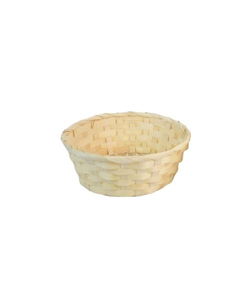 CESTA BAMBU NATURAL REDONDA L 20x20x8 cm.