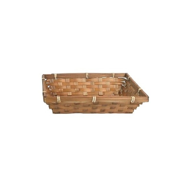 CESTA BAMBU MARRON RECT. M 20x16x8 cm.