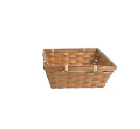 CESTA BAMBU MARRON RECT. L 27x18x6,5 cm