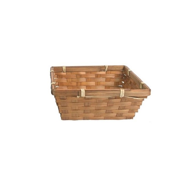 CESTA BAMBU MARRON RECT. L 27x18x6,5 cm