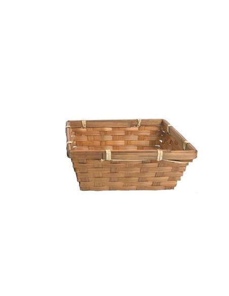 CESTA BAMBU MARRON RECT. L 27x18x6,5 cm