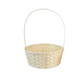 CESTA C/ASA BAMBU NATURAL REDONDA L22x22x9 cm.