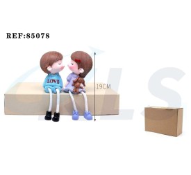  FIGURA DECORACION PAREJA ENAMORADOS 19cm